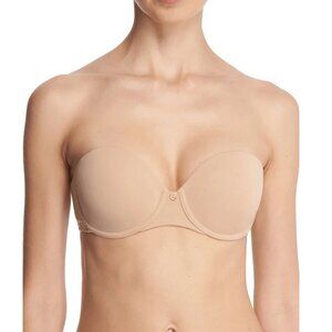 Natori Strapless Bra Womens 34D Beige Convertible Lace Underwire Multiway